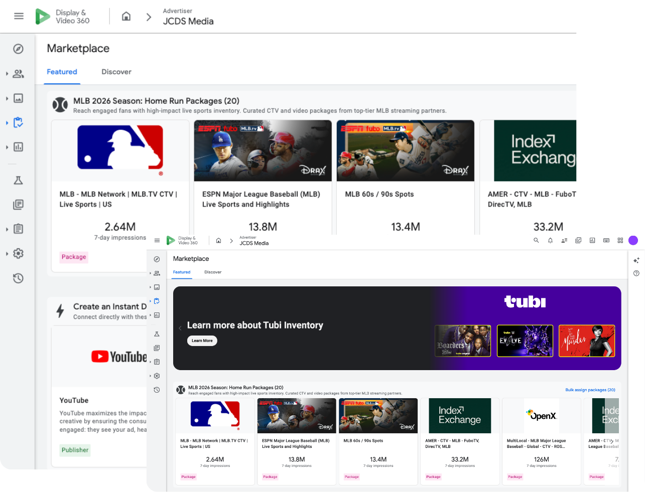 Google Display & Video 360, a media buying technology used by JCDS Media